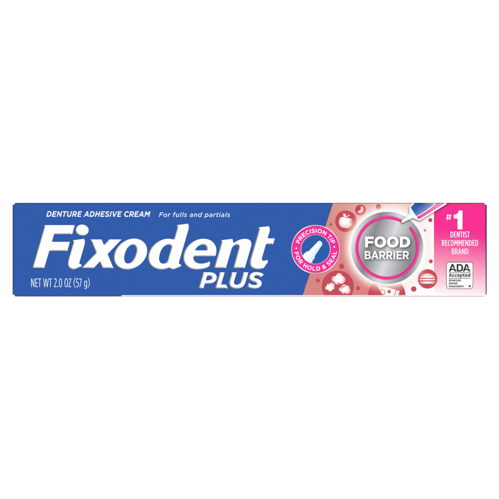 Fixodent Food Barrier Denture Adhesive Cream For Full And Partial Dent ...