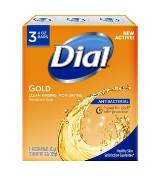 Dial Bar Gold 3-Bar - 4.0oz/12pk